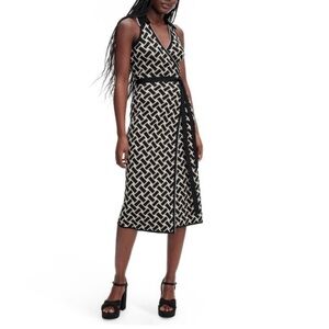 Diane Von Furstenberg Black and White Midi Dress